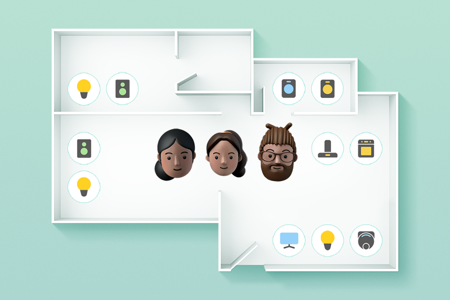 가족 구성원들이 각자 필요한 만큼 집안의 가전들을 관리하는 모습