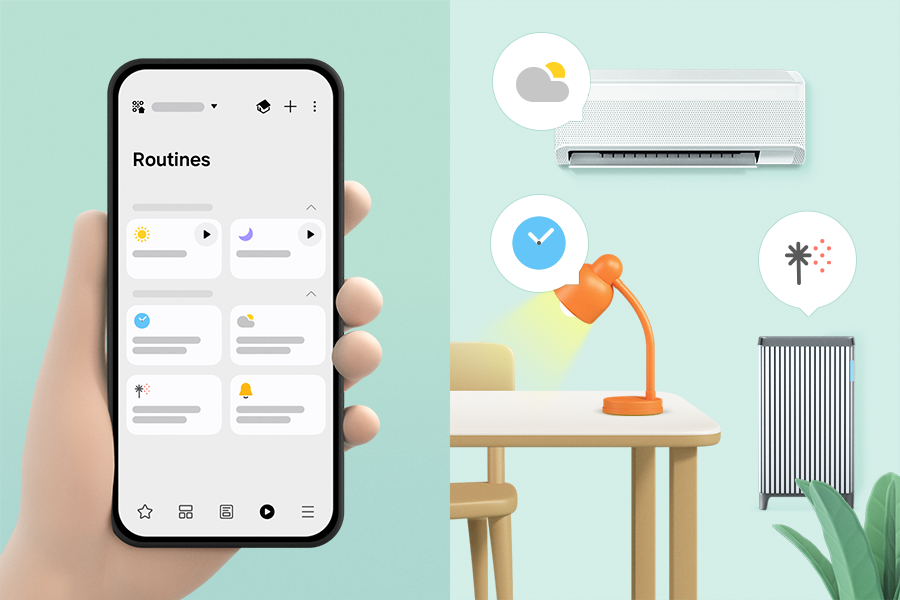스마트싱스 루틴으로 컨트롤하는 조명, 에어컨, 공기청정기